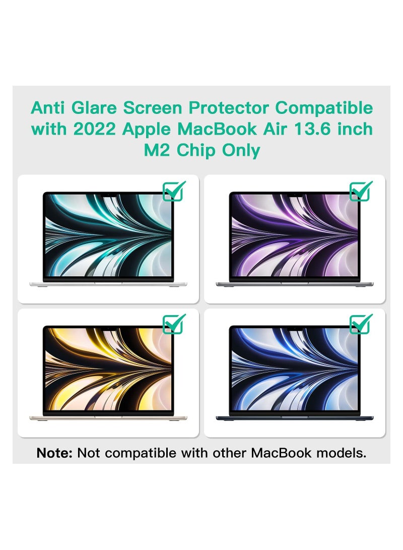 Compatible with 2022 MacBook Air 13.6 inch Screen Protector 2 Pack Eye Protection Anti Glare Film Anti Scratch Matte Laptop Screen Protector for MacBook Air 13.6'' Apple M2 Chip A2681 - Image 3